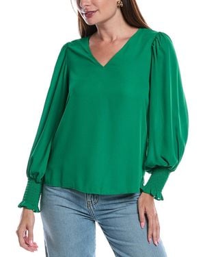 Cece V-Neck Blouse - Green