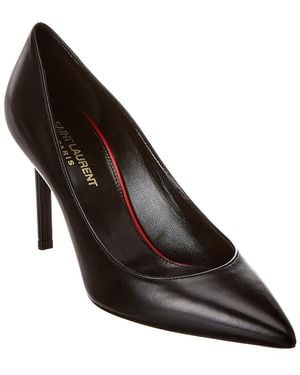 Saint Laurent Anja 90 Leather Pump - Black