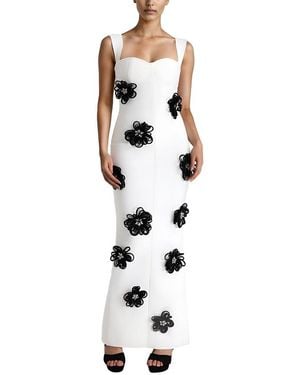 AMINA GLAM Printed Maxi Dress - White