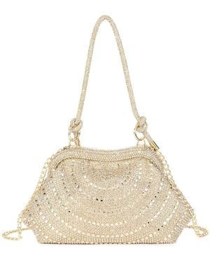 Tiffany & Fred Paris Rhinestone Crystal Evening Bag - Natural