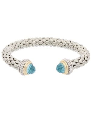 Juvell 18K Plated Topaz Popcorn Mesh Cuff - Metallic