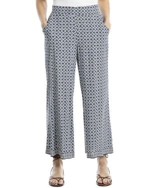 Max Studio Pull-On Crop Wide Leg Pant - Blue