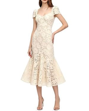 Linda Charm Short Sleeve Midi Dress - Natural