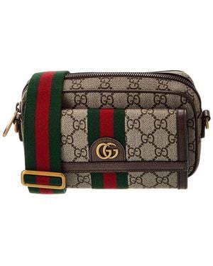 Gucci Ophidia Mini Gg Supreme Canvas & Leather Messenger Bag - Black
