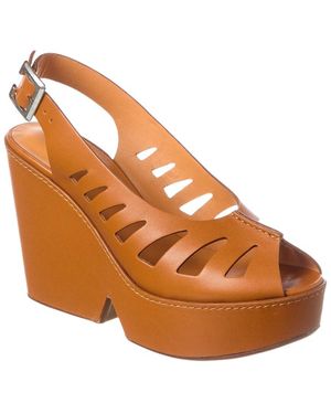 Robert Clergerie Diane Leather Wedge Sandal - Brown
