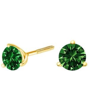 Haus of Brilliance 14K 1.00 Ct. Tw. Lab-Grown Diamond Stud Earrings - Green