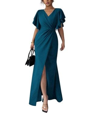 XIRELLI Solid Maxi Dress - Blue