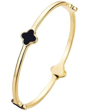 Adornia 14K Plated Mother Of Pearl Clover Bangle Bracelet - Metallic