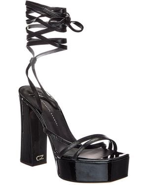 Giuseppe Zanotti Blasvegas 80 Leather Platform Sandal - Black