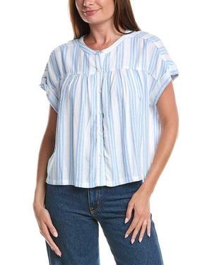 Splendid Linen Blend Top - Blue