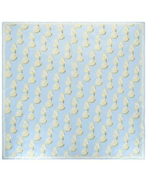 Givenchy 4G & Lemon-Print Silk Shawl - Blue