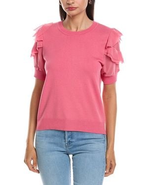 Nanette Lepore Ruffle Sleeve Top - Red