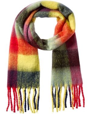 La Fiorentina Plush Fringe Scarf - Red