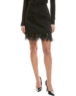 Brunello Cucinelli Feather Trim Mini Skirt - Black