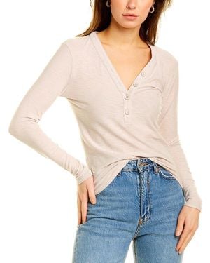 James Perse Jersey Henley Top - Blue