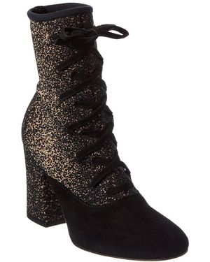Gianvito Rossi Danis 85 Knit & Suede Boot - Black