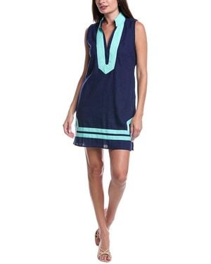 Sail To Sable Linen-Blend Classic Tunic - Blue
