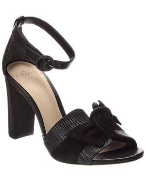 Alexandre Birman Maxi Clarita Block 90 Embossed Leather & Suede Sandal - Black