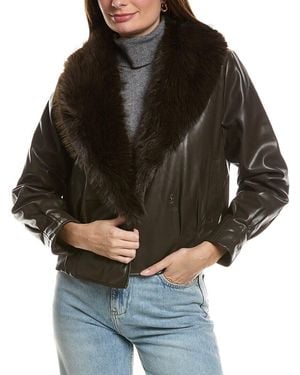 NVLT Cropped Biker Jacket - Black