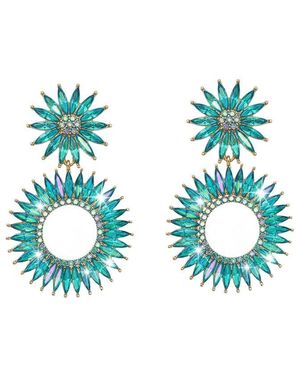 Liv Oliver 18K Plated Celestial Earrings - Blue