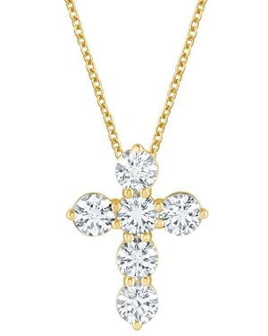 Lab Grown Diamonds 14K 2.00 Ct. Tw. Lab-Grown Diamond Cross Pendant - Metallic