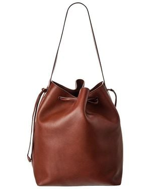 The Row Belvedere Leather Bucket Bag - Brown