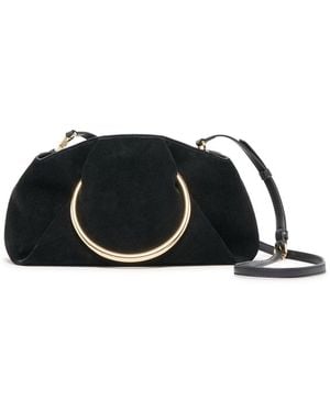 Dolce Vita Channing Suede Pleated O-Ring Bag - Black