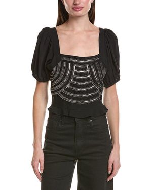 Saltwater Luxe Embellished Top - Black