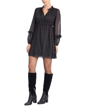 Draper James Leah Long-Sleeve Mini Dress - Black