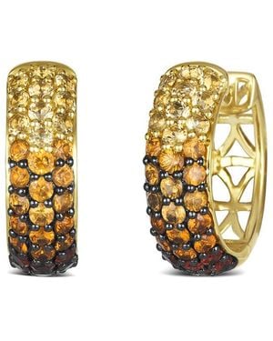 Le Vian 14K 2.20 Ct. Tw. Diamond & Garnet Hoop Earrings - Metallic