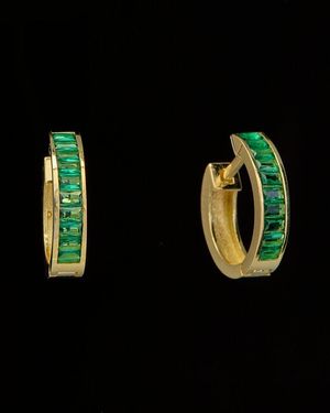 Italian Gold Over Silver 18K 0.60 Ct. Tw. Topaz Earrings - Black