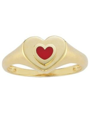 Ember Fine Jewelry 14K Heart Signet Ring - White