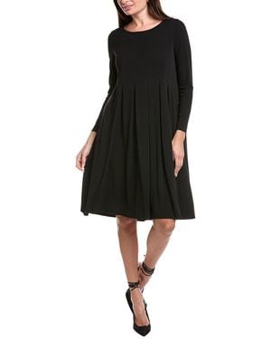 Eileen Fisher Petite Ballet Neck Silk Midi Dress - Black