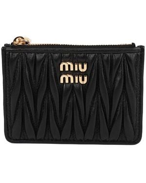 Miu Miu Leather Card Holder (Authentic Pre-Loved) - Black
