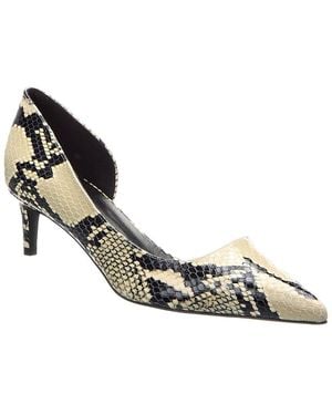 KHAITE Jett D'Orsay Snake-Embossed Leather Pump - Metallic