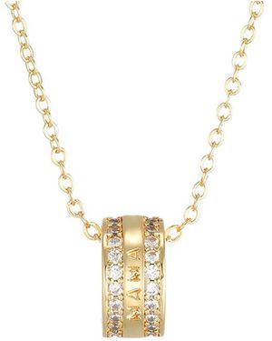 Adornia 14K Plated Mama-Engraved Rings Necklace - White