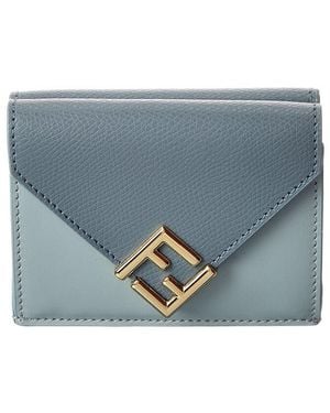 Fendi Ff Diamonds Leather Wallet - Blue