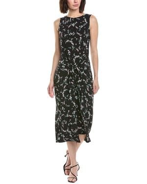 Cece Wrap Front Midi Dress - Black