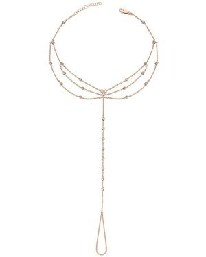 Amorium 18K Rose Vermeil Cz Mimosa Ankle Bracelet - White