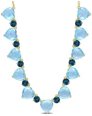 Rina Limor 139.55 Ct. Tw. Gemstone Heart Necklace - Blue