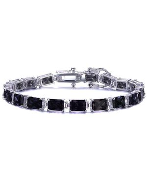 Genevive Jewelry Silver Cz Tennis Bracelet - Blue