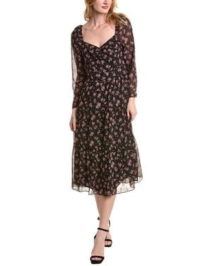 1.STATE Puff Sleeve Midi Dress - Brown