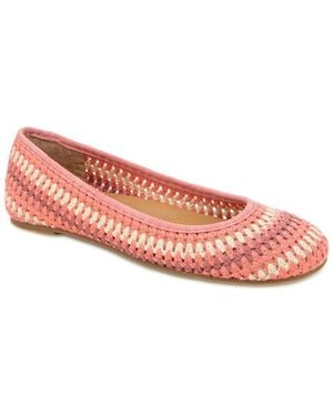 Gentle Souls By Kenneth Cole Mable Leather-Trim Flat - Pink