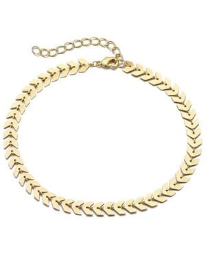 Adornia 14K Plated Fishtail Chain Adjustable Anklet - Metallic