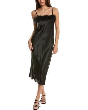Bebe Maribou Slip Dress - Black
