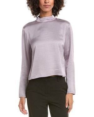 Bella Dahl Mock Neck Button Back Top - Purple