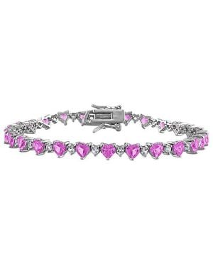 Rina Limor 9.32 Ct. Tw. Lab-Grown And Sapphire Heart Bracelet - Purple