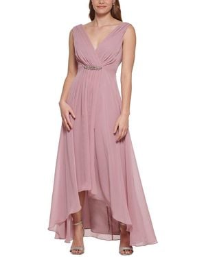 Eliza J Solid Chiffon Maxi Dress - Purple