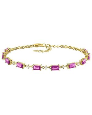 Rina Limor 4.03 Ct. Tw. Rhodolite, Topaz Station Bracelet - White