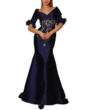Terani Embellished Maxi Dress - Blue